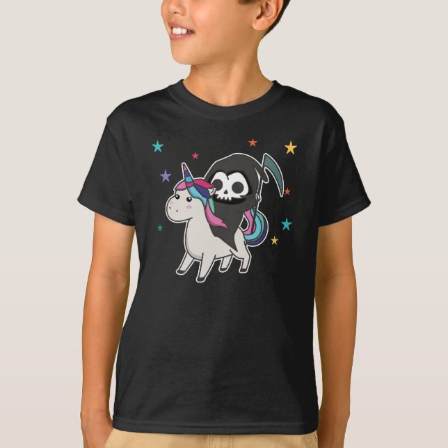 Totenrennen Unicorn Funny Unicorns Regenbogen T-Shirt (Vorderseite)