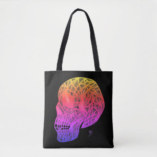 Totentasche mit Sonnenuntergangfarben Totenkopf Tasche