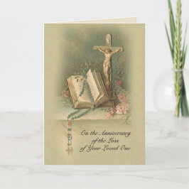 Totenverlust im Anniversary Love One Crucifix Rosa Karte