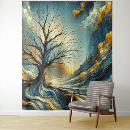 Toter Baum 5 - Wasserfarbe Wandteppich