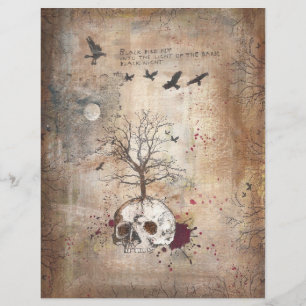 Toter Baum auf dem Schädel dunkler Kunst Flyer