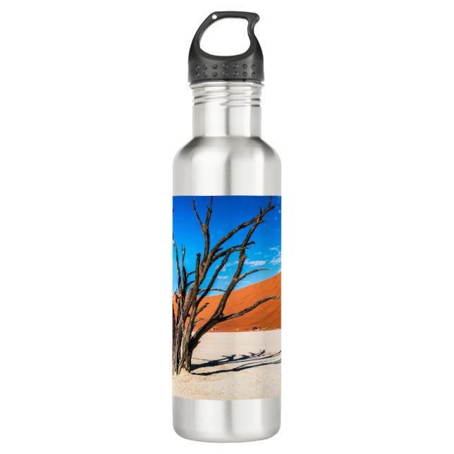 Toter Baum in Deadvlei, Namibia Edelstahlflasche (Vorderseite)