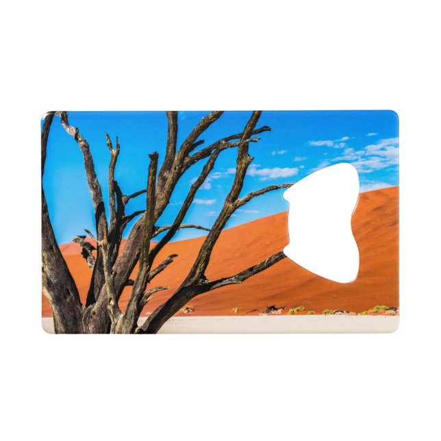 Toter Baum in Deadvlei, Namibia Geldbeutel Flaschenöffner (Rückseite Horizontal)
