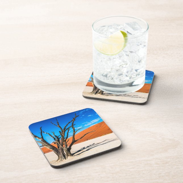 Toter Baum in Deadvlei, Namibia Getränkeuntersetzer (Rechte Seite)