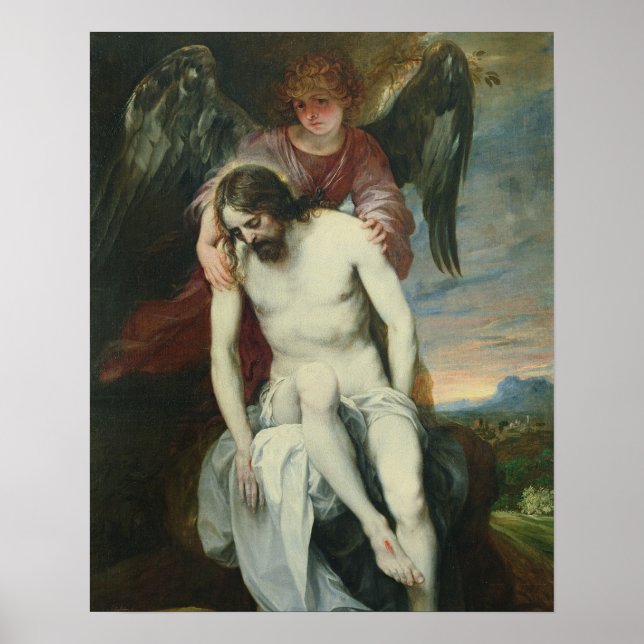 Toter Christus, unterstützt von einem Engel, c.164 Poster (Vorne)