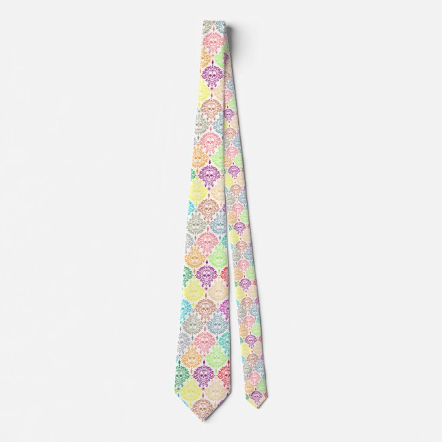 Toter Damast - Chic Sugar Skull-Krawatte Krawatte (Vorderseite)