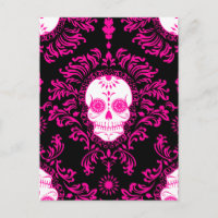 Toter Damast - Chic Sugar Skull Postcard