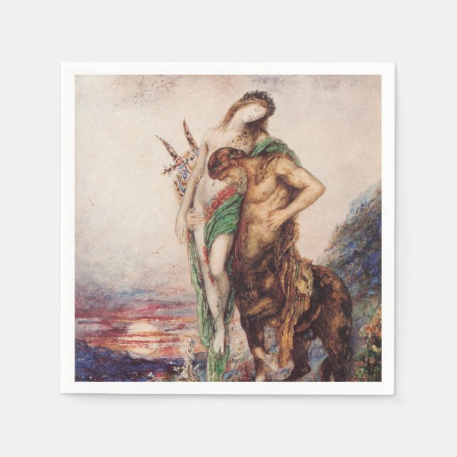 Toter Dichter wird von einem Centaur (Sonnenunterg Serviette (Vorderseite)