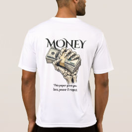 Toter Hand hält Bargeld Grafikdesign T-Shirt