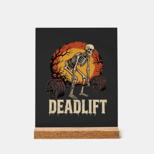 Toter-Heben-Skelett-Halloween-Gym-Workout-Design Acrylschild