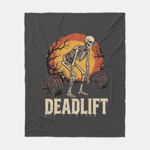Toter-Heben-Skelett-Halloween-Gym-Workout-Design Fleecedecke