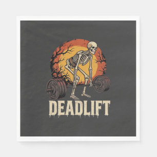 Toter-Heben-Skelett-Halloween-Gym-Workout-Design Serviette