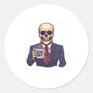 Toter Inside Skull - Funny Workday Skelett Runder Aufkleber