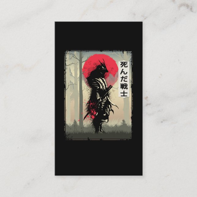 Toter japanischer Samurai-Krieger Japan Schwertbea Visitenkarte (Vorderseite)