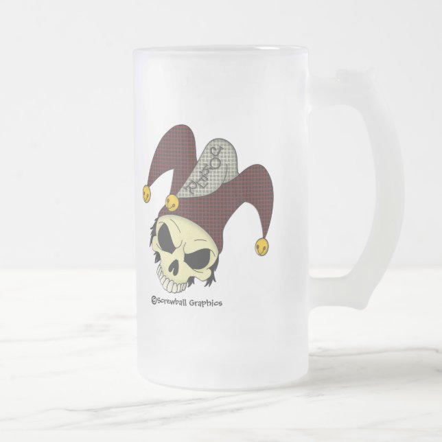 Toter Joker-mattierte Bier-Tasse Mattglas Bierglas (Rechts)