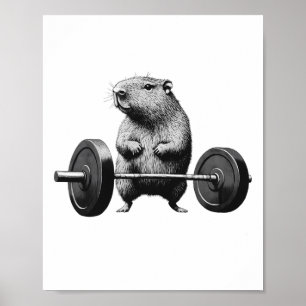 Toter Lift Capybara Lustiger Fitness Nagetier Lieb Poster