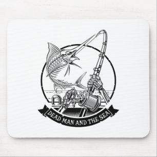 Toter Mann und das Meer toter Fisch Skelett Fische Mousepad