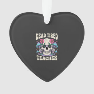 Toter müder Lehrer Totenkopf Pilz Halloween-Grafik Ornament
