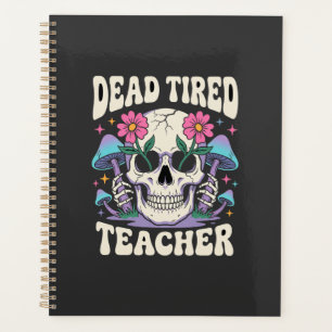 Toter müder Lehrer Totenkopf Pilz Halloween-Grafik Planer