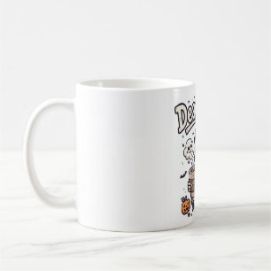 Toter-müder lustiger Skelett-Kaffe Halloween-Shirt Kaffeetasse