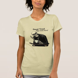 Toter müder Skater Skeleton T-Shirt