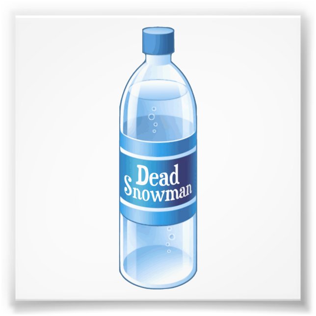Toter Schneemann schmolz Wasser in Flaschen Fotodruck (Vorne)