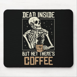 Toter Skelett-Innenraum, der Kaffee trinkt, lustig Mousepad