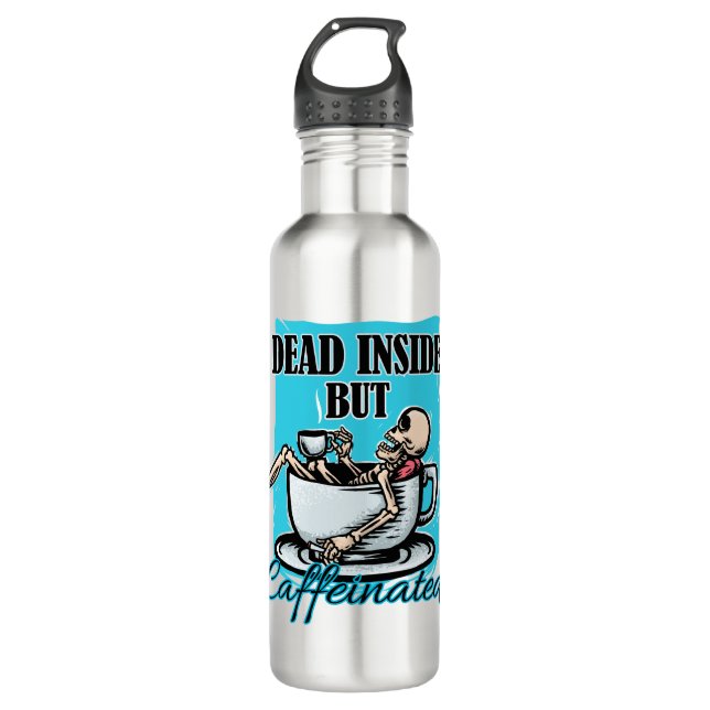 Totes, aber koffeiniertes Kaffeelett Edelstahlflasche (Vorderseite)