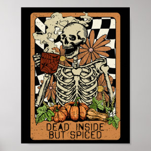 Totes, aber scharfes Skelett Groovy Halloween m Poster