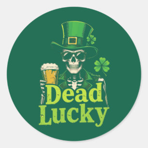 Totes Glück - Irish Skeleton St. Patrick's Day Runder Aufkleber