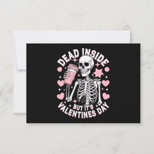 Totes Innen, aber es ist Valentinstag Funny Skelet Dankeskarte