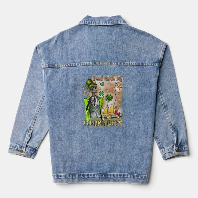Totes Innen, aber Gefühl Glück Jeansjacke (Rückseite)