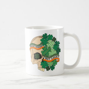 Totes Innen aber Glück - Zuckerschädel und Klee Kaffeetasse