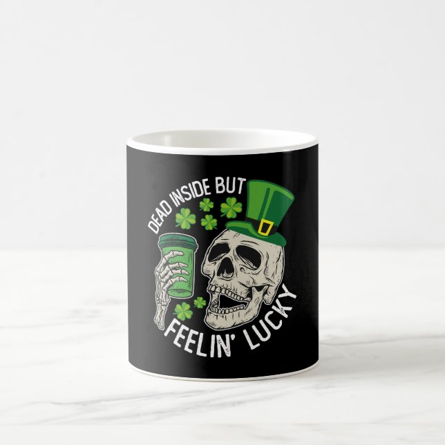 Totes Inside Aber Feelin' Lucky Skull St Patrick's Kaffeetasse (Mittel)