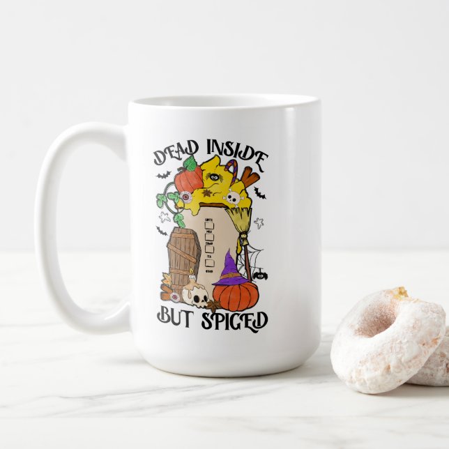 Totes Inside, aber gewürzt Kaffeetasse (Mit Donut)