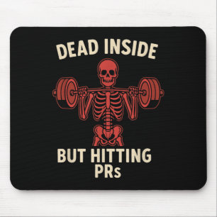 Totes Inside aber Hitze Prs - Funny Skeleton Gym L Mousepad