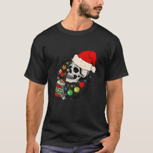Totes Inside Aber Jolly AF Funny Skeleton Weihnach T-Shirt
