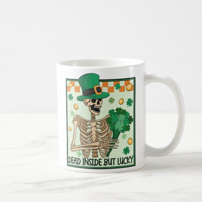 Totes Inside aber Lucky St Patricks Kaffeetasse (Rechts)