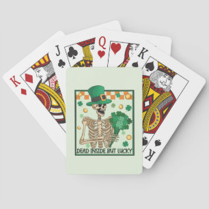 Totes Inside but Lucky - Skelett Leprechaun Spielkarten