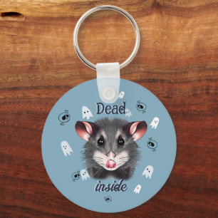 Totes Opossum-Schlüsselanhänger mit gruseligen Gei Schlüsselanhänger