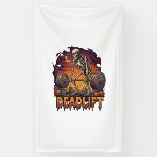 Totes Skelett Hantel Halloween Kürbisse Grab Banner