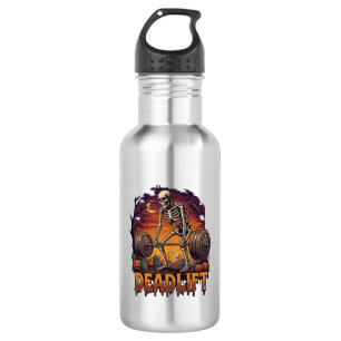 Totes Skelett Hantel Halloween Kürbisse Grab Edelstahlflasche