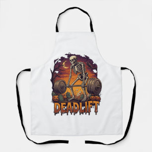 Totes Skelett Hantel Halloween Kürbisse Grab Schürze