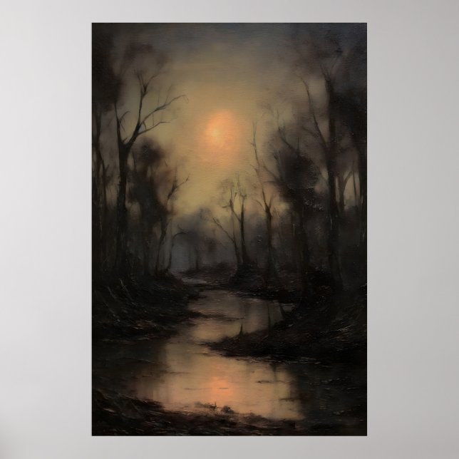 Totes Waldlandschaft Grusel Landschaft, Dunkle Aka Poster (Vorne)
