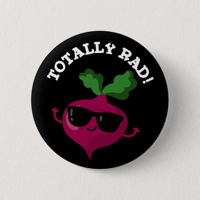 TotKrasse Funny Veggie Radish Pun Dark BG Button (Vorderseite)