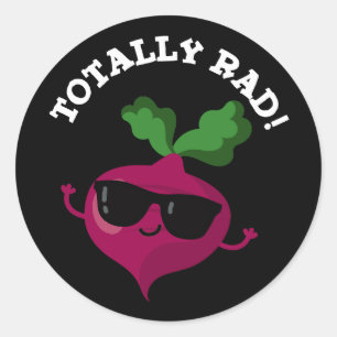 TotKrasse Funny Veggie Radish Pun Dark BG Runder Aufkleber