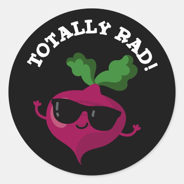 TotKrasse Funny Veggie Radish Pun Dark BG Runder Aufkleber (Vorderseite)