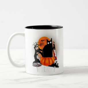 Tötliches Halloween Gruselig Schwarze Katze Mit Me Zweifarbige Tasse
