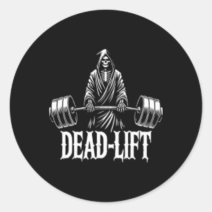 Totlift - Grimmiger Sensenmann Halloween Gym Worko Runder Aufkleber