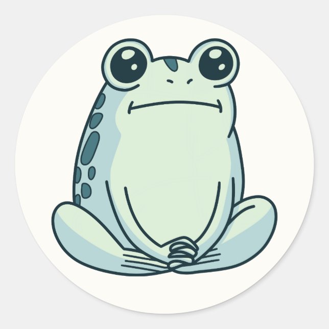 Totpfanne, Kälte, Zen-Meditationsfrosch Runder Aufkleber (Vorderseite)